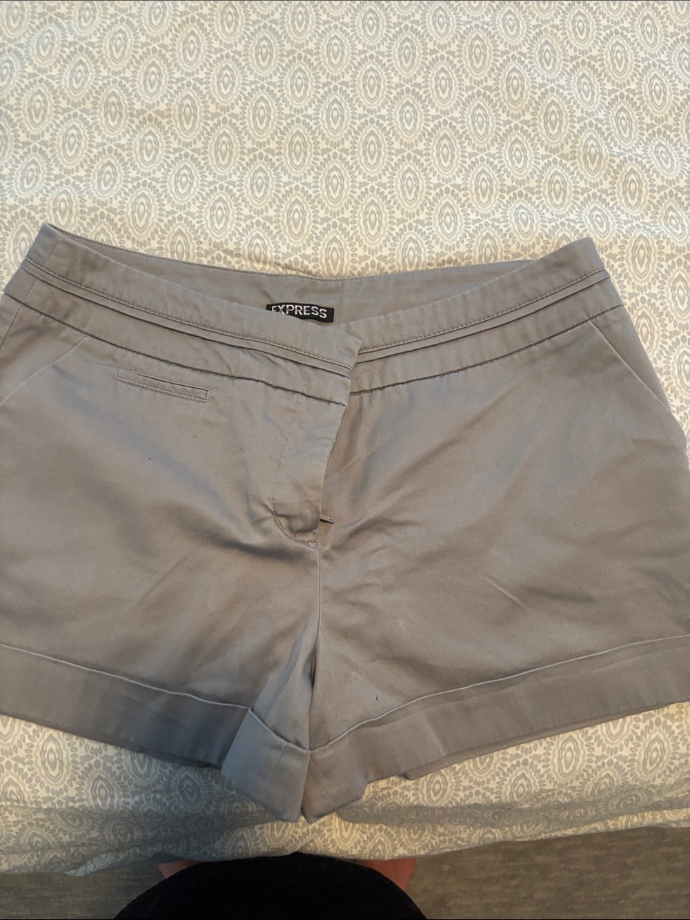 Express Women's Light Gray Tailored Bermuda Shorts